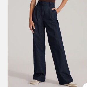 Dark Blue Wide-Leg Pants